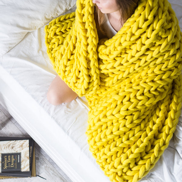 Chunky knit blanket