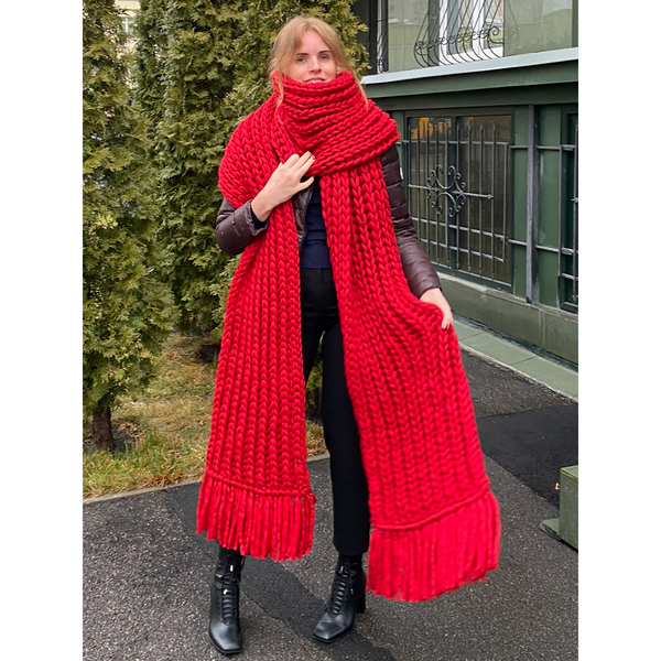 giant scarf red