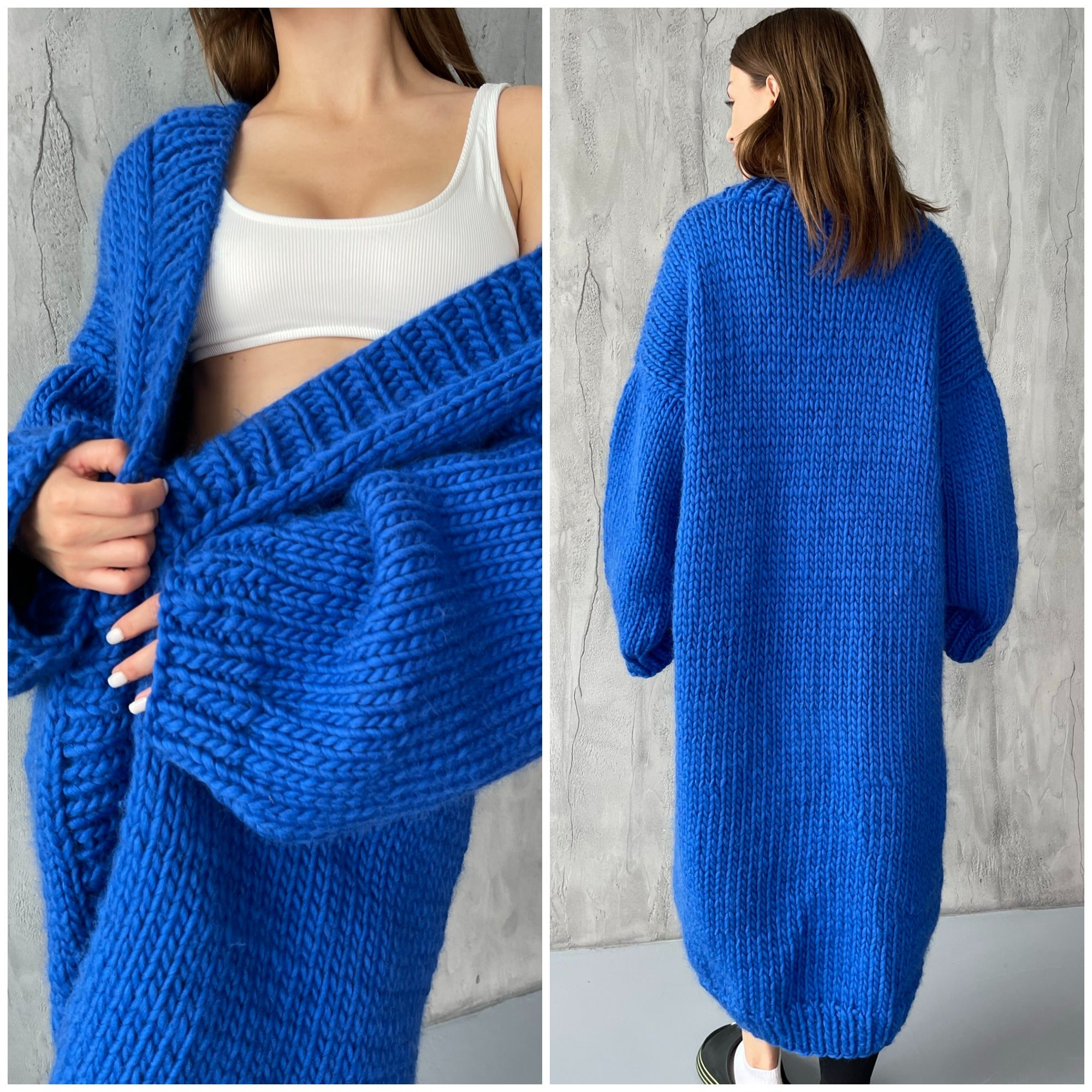 Long Chunky Cardigan Knitting Pattern