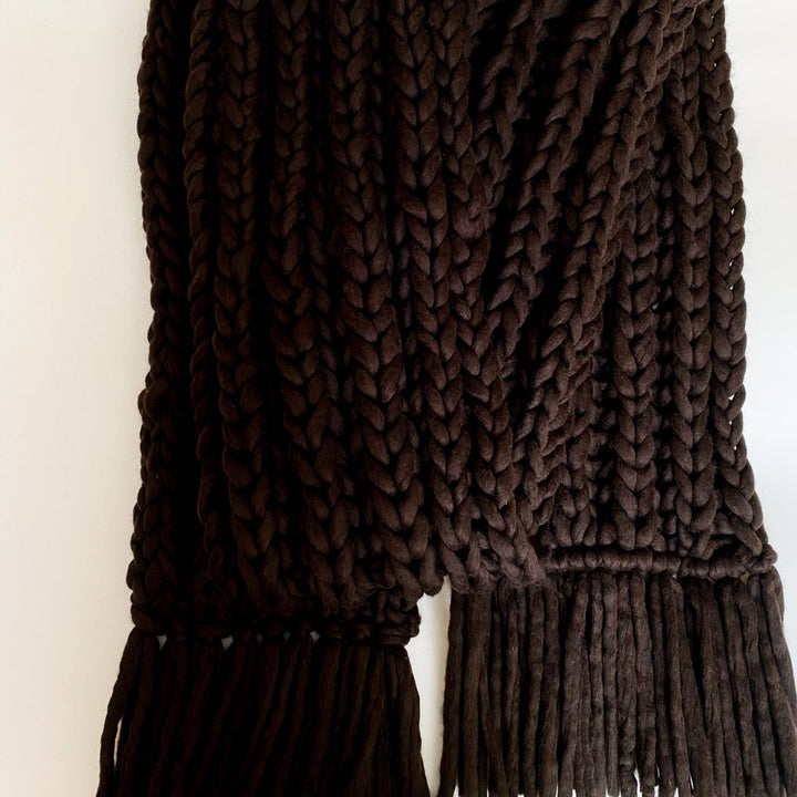 Knit brown scarf