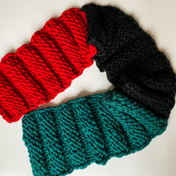 Color block chunky scarf - Knitting Kit