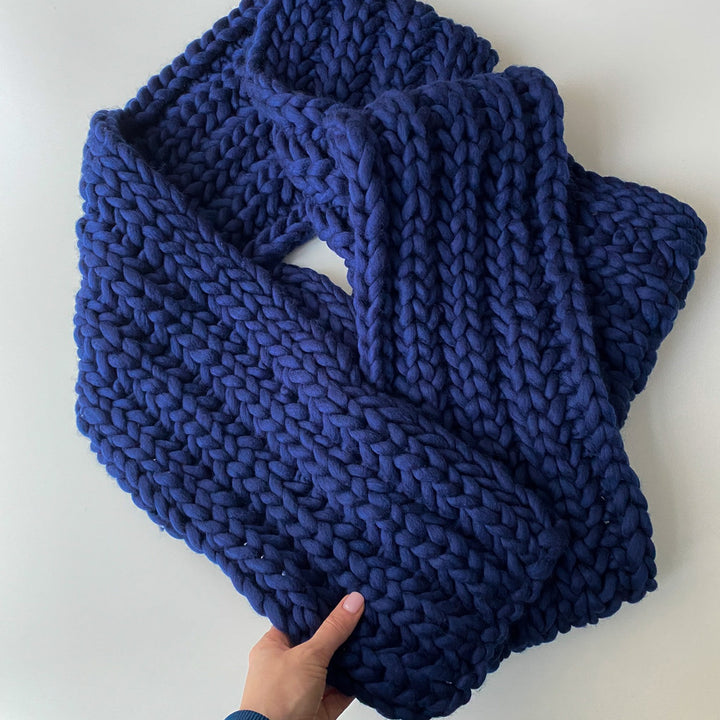 blue scarf