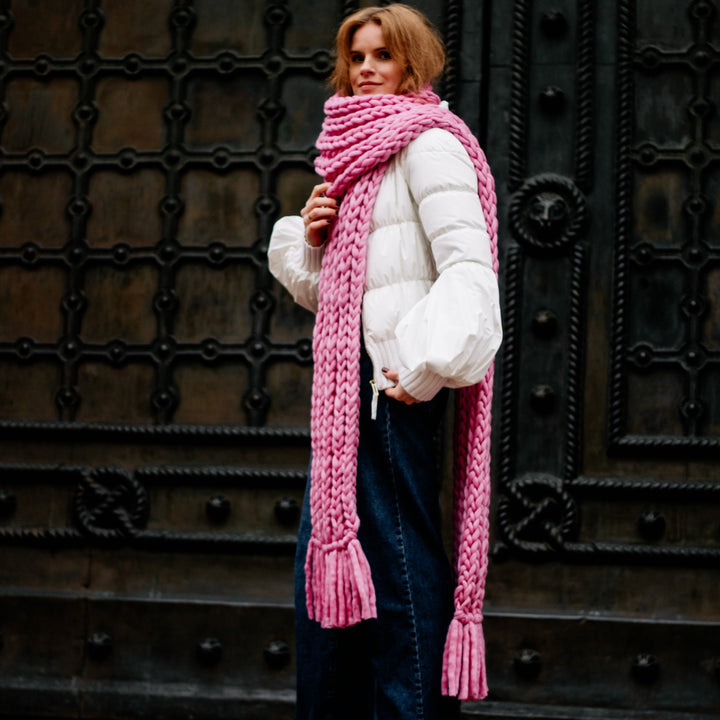 Pink scarf women