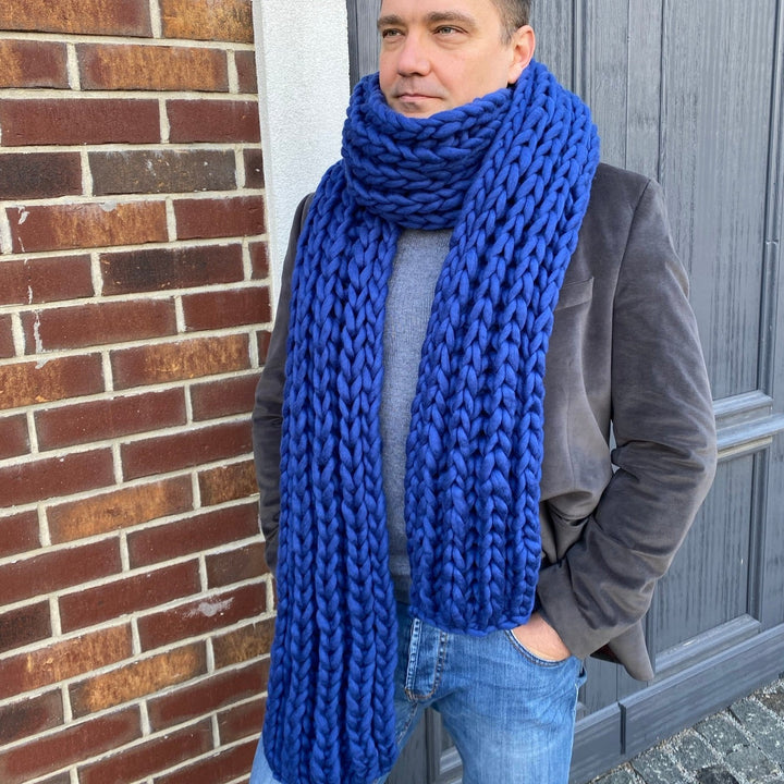 Blue mens scarf