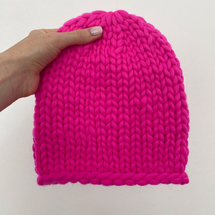 Chunky beanie neon pink