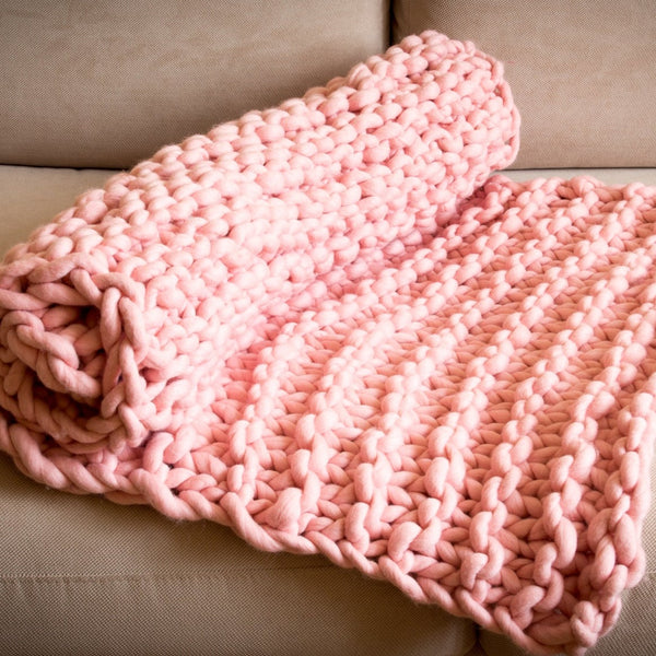 Chunky knit throw