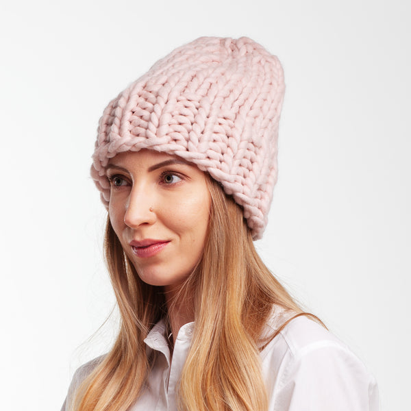 Chunky knit beanie hat - Knitting Kit