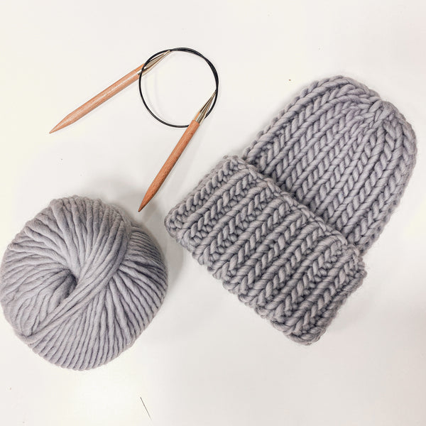 Ribbed chunky knit beanie - Knitting Kit