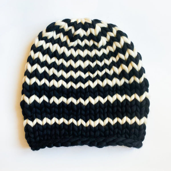 Striped knit beanie