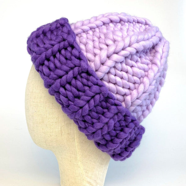 Color block ribbed beanie - Knitting Kit