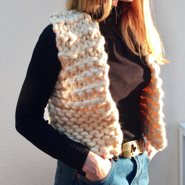 Chunky knit wool vest