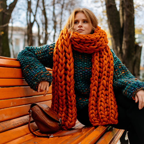 Chunky knit scarf - Knitting pattern