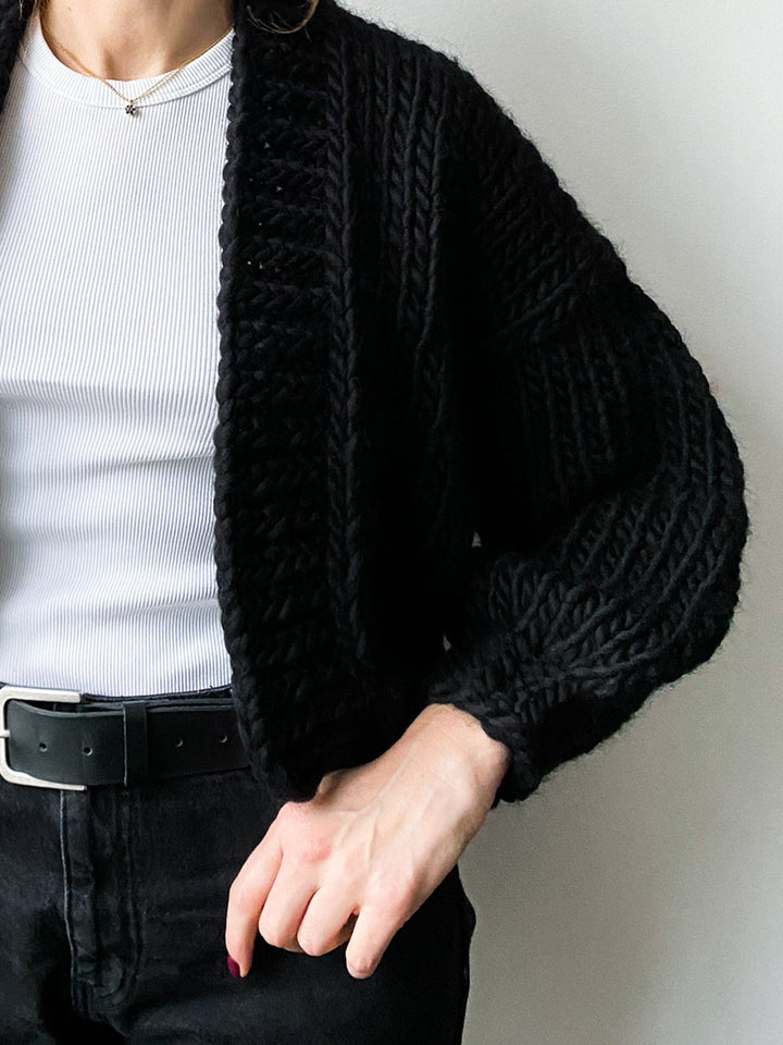 Chunky knit cropped cardigan – Knit Design Studio
