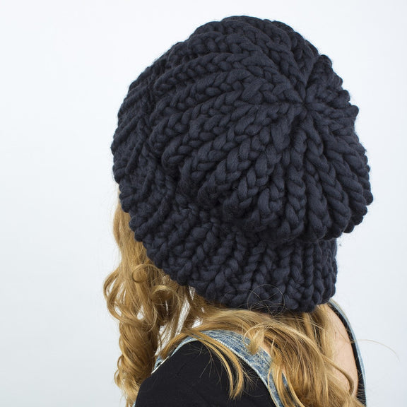 Super chunky slouchy beanie hat - Knitting pattern – Knit Design Studio