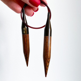 12mm (US 17) KNIT PRO Ginger wood fixed short circular knitting needles 40сm (16") – Miniature 2