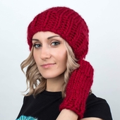 Knit beanie and arm warmers set – Miniature 2