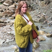 Chunky cable knit cardigan – Miniature 1