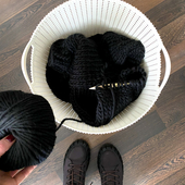 Сhunky cropped cardigan MY HEART - Knitting Kit – Miniature 8