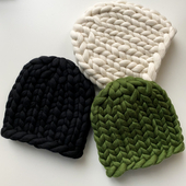 Super chunky knit beanie - Knitting kit – Miniature 1