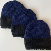 Color block knit beanie hat - Knitting Kit – Miniature 6