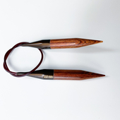 12mm (US 17) KNIT PRO Ginger wood fixed short circular knitting needles 40сm (16") – Miniature 1