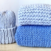 Chunky ribbed knit beanie and scarf set – Miniature 6