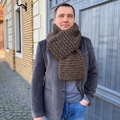 Chunky knitted scarf for men – Miniature 4
