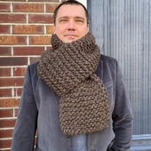 Chunky knitted scarf for men – Miniature 5