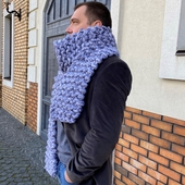 Men's super chunky knitted scarf – Miniature 2