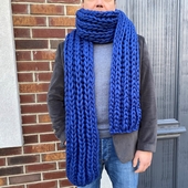 Men's long chunky knit scarf – Miniature 5