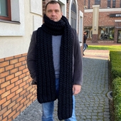Extra long men's knitted scarf – Miniature 2