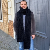 Extra long men's knitted scarf – Miniature 1