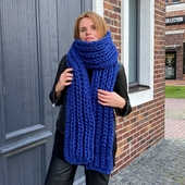 Chunky knit scarf and beanie with giant pom – Miniature 6