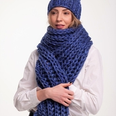 Chunky knit beanie and scarf set – Miniature 10