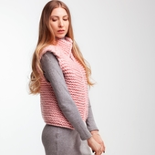 Open front knit vest in powder pink - SAMPLE SALE – Miniature 3