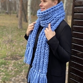 Fringed chunky knit scarf - SELECTED COLORS SALE – Miniature 3