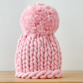 Chunky knit scarf and beanie with giant pom – Miniature 11