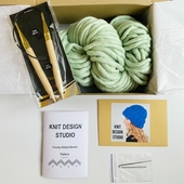 Chunky ribbed knit hat - Knitting Kit – Miniature 4