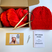 Knitted wool hat - Knitting Kit – Miniature 1
