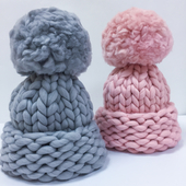 Chunky knit hat with a giant pompom – Miniature 7