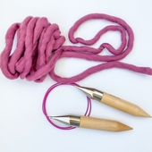 25mm (US 50) KNIT PRO Basix wood fixed circular knitting needles – Miniature 3