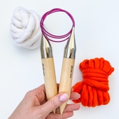 25mm (US 50) KNIT PRO Basix wood fixed circular knitting needles – Miniature 1