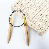 15mm (US 19) KNITPRO Basix wooden fixed circular knitting needles – Miniature 3