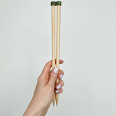 10.00mm (US 15) KNITPRO Bamboo straight single pointed knitting needles 30 cm – Miniature 1