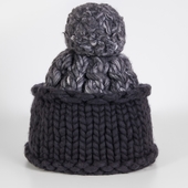 Cable knit hat with pompom – Miniature 1