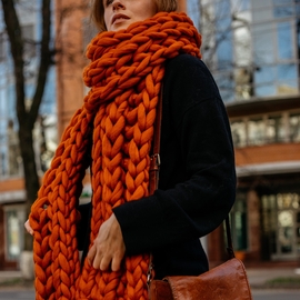 Giant knitted scarf