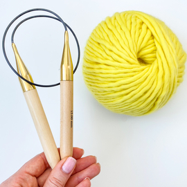 15mm (US 19) KNIT PRO Basix Wood Fixed Circular Knitting Needles
