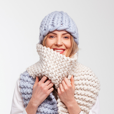 chunky yarn hat | light blue beanie