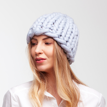 chunky knit beanie | blue hat