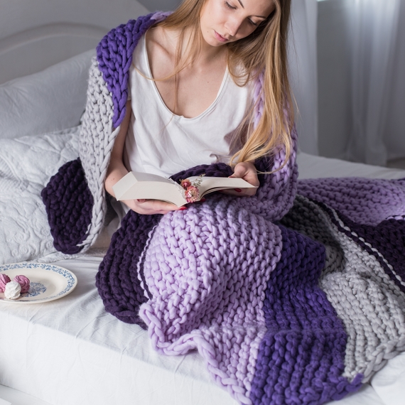 DIAGONAL Chunky Knit Blanket – Photo 2